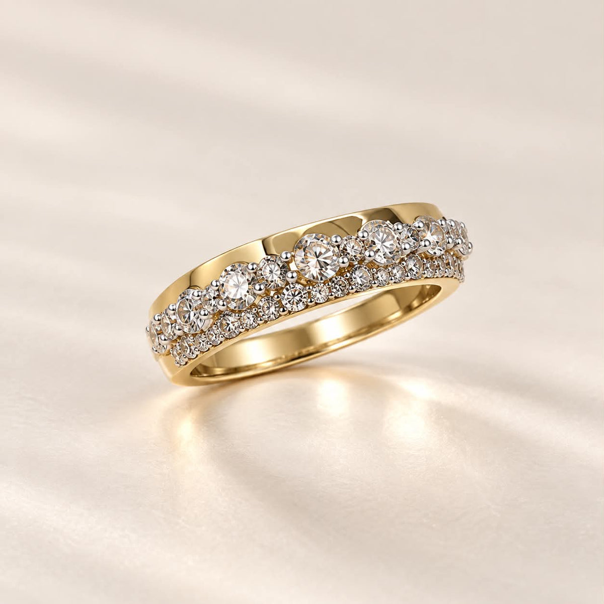 Semi-eternity band - round brilliant lab-grown diamonds