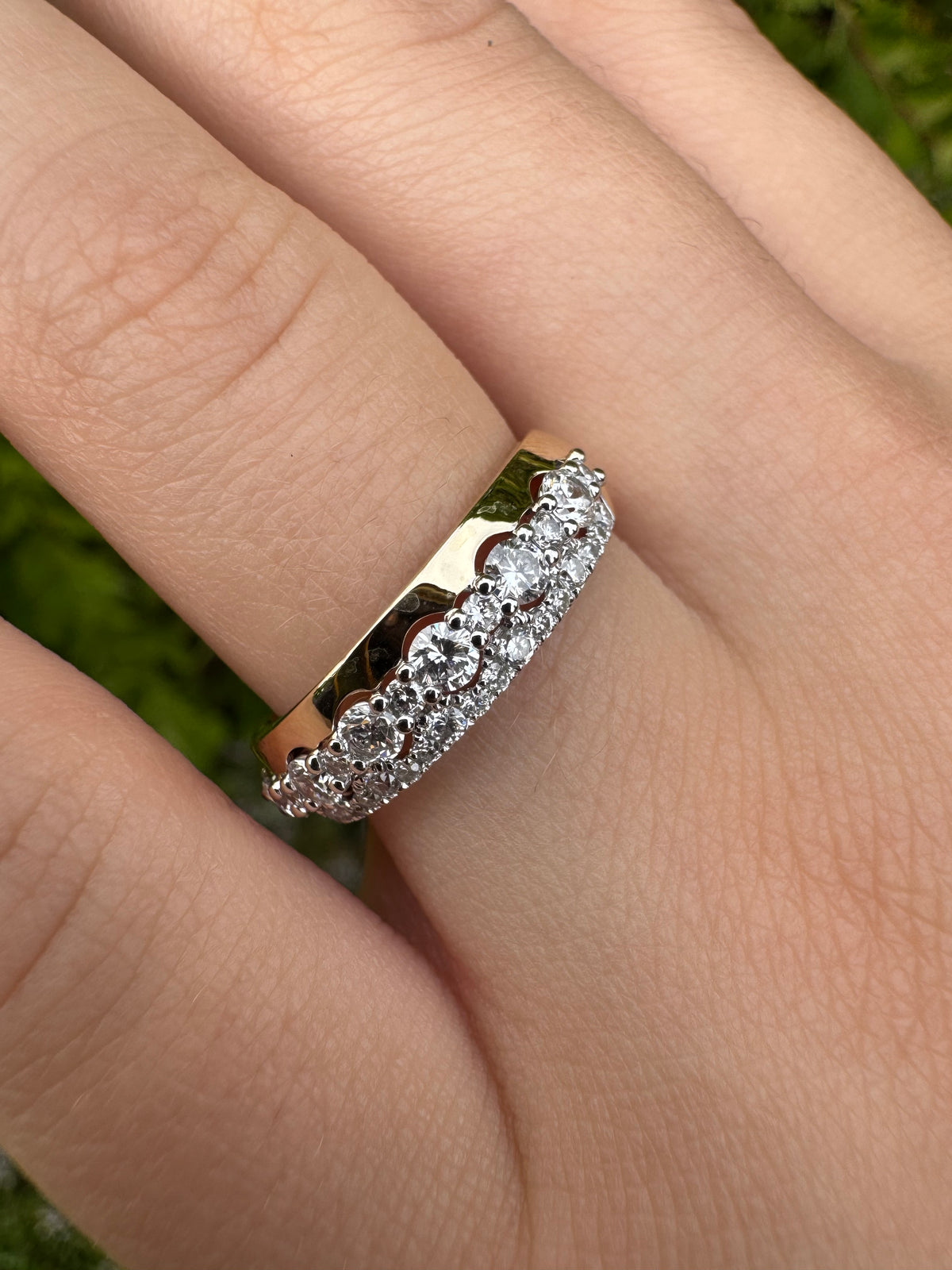 Semi-eternity band - round brilliant lab-grown diamonds