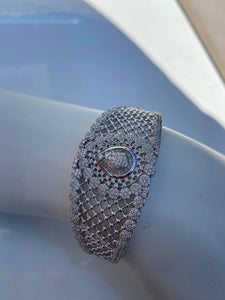 Bracelet rigide en argent 925 et cubiques zirconium - Bijouterie Jean-Claude Gagnon